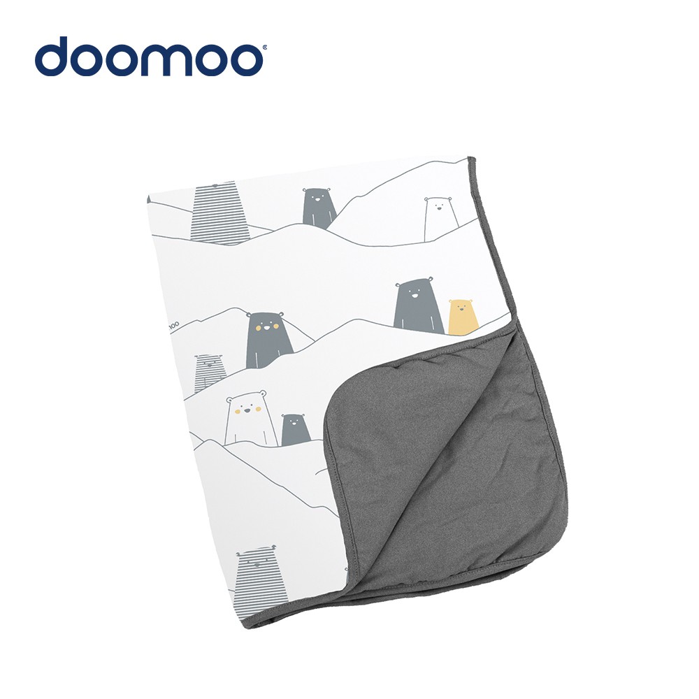 【doomoo】有機棉蓋毯/小熊灰