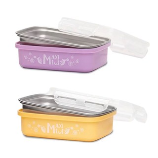 2色【MaxiMini】嬰幼兒抗菌不鏽鋼餐盒 (幼兒及學齡前後皆可使用)