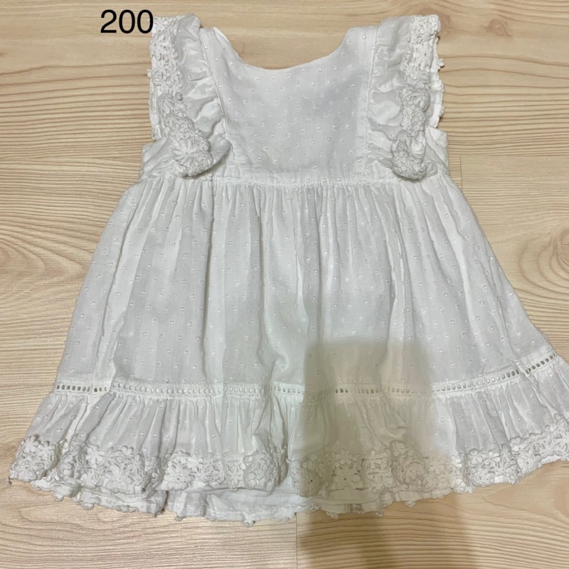 Gap 、Baby gap 寶寶洋裝，白色雕花連身裙12-18M、二手