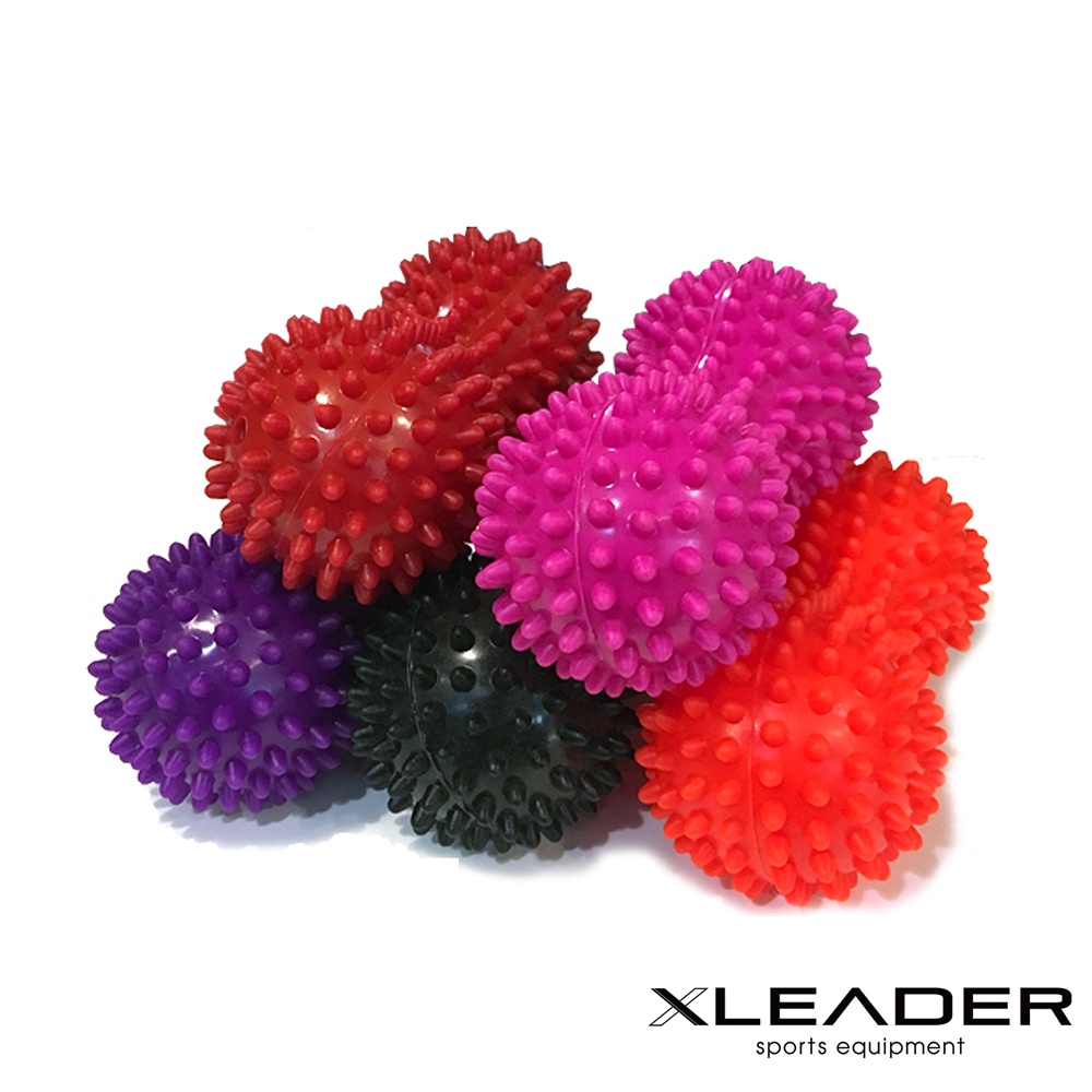 【Leader X】加強版穴位紓壓刺蝟花生按摩球 2入 顏色隨機 | 美體紓壓 筋膜球(台灣24h出貨)