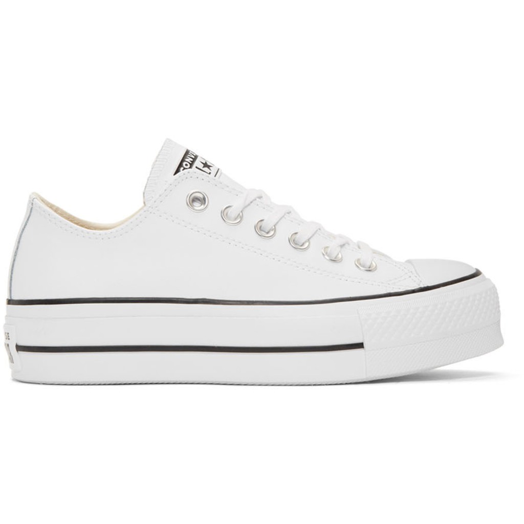 【CHII】Converse Chuck Taylor All Star Lift 皮革 白色 厚底 帆布鞋