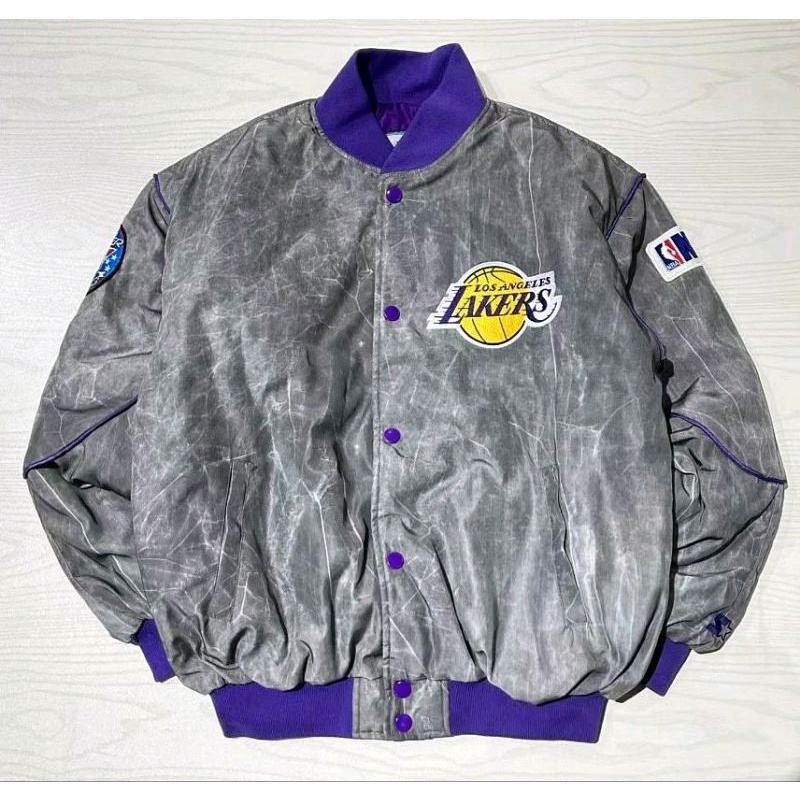 正品 STARTER LAKERS 湖人隊 棒球外套 夾克 嘻哈 饒舌 寬鬆 美版尺寸S~XL