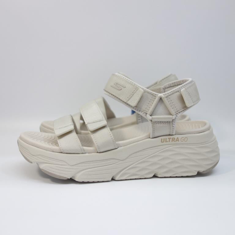 [麥修斯]SKECHERS MAX CUSHIONING SANDAL 涼鞋 休閒 加厚中底 女款 140218NAT