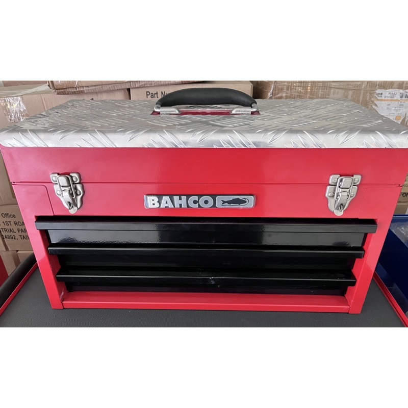 瑞典名牌BAHCO(魚牌)可攜行3抽/上掀蓋式工具箱(1483KHD3RB)頂部防撞菱紋鋼板加強型/雙層烤漆鋼板.