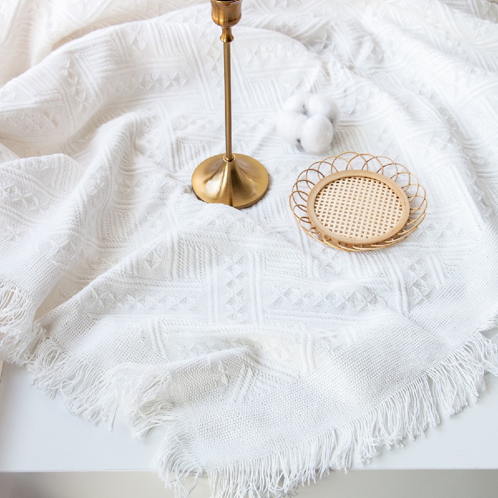 簡約米白編織沙發毯桌巾背景布加厚奶白色立體花紋背景布拍照道具攝影裝飾蛋糕美食攝影桌布 蝦皮購物