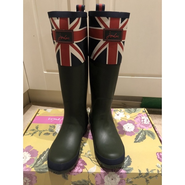 【英國正品現貨出清】英國Joules 高筒「英國國旗」雨靴鞋 UK3 (EU36/US5)