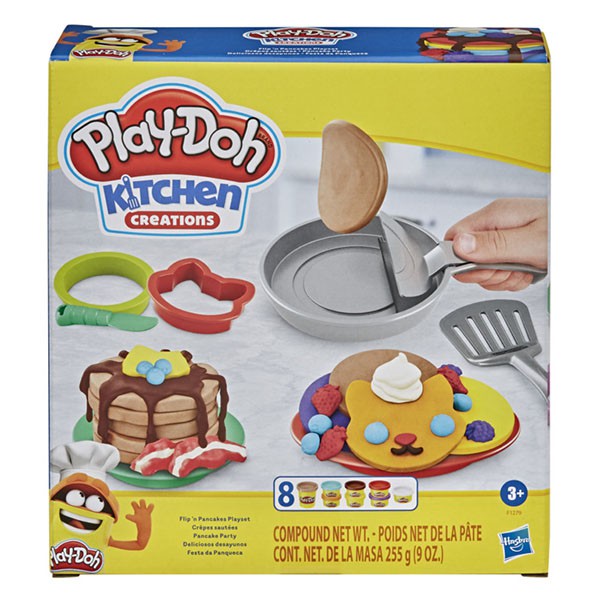 【培樂多Play-Doh】 創意DIY無毒黏土 廚房系列-翻烤鬆餅遊戲組 F1279(幼兒兒童玩具/益智玩具/家家酒)