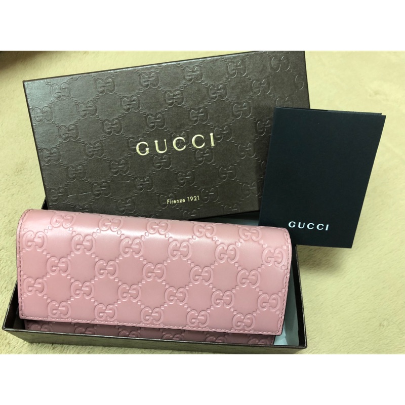 Gucci粉長夾