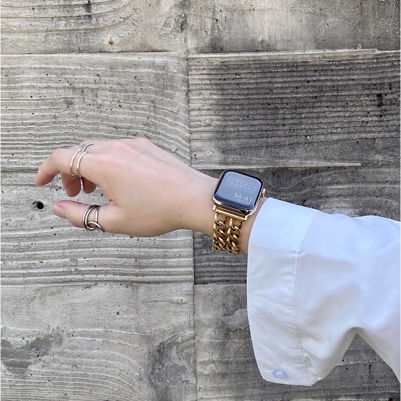 《24hr出貨》Apple Watch 雙鍊款錶帶｜4色｜Apple Watch 不鏽鋼錶帶