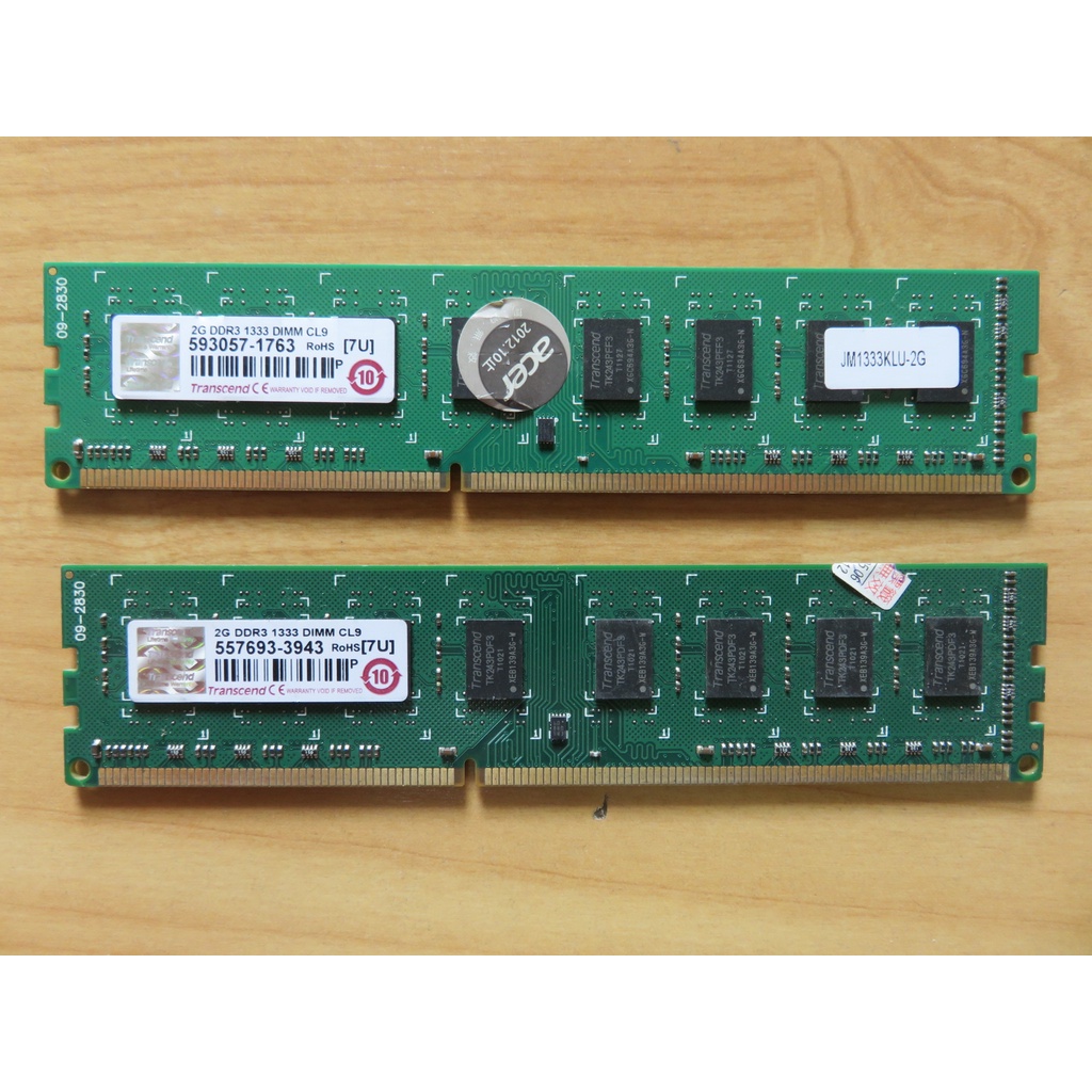 D.桌上型電腦記憶體-Transcend 創見 DDR3 1333 2GB*2 共4GB 雙通道不分售 直購價80