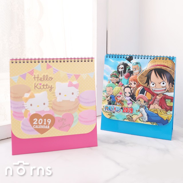 【2019年線圈紙桌曆 立體卡通系列P2】Norns 正版Hello Kitty航海王 海賊王 Q版 行事曆 月曆年曆