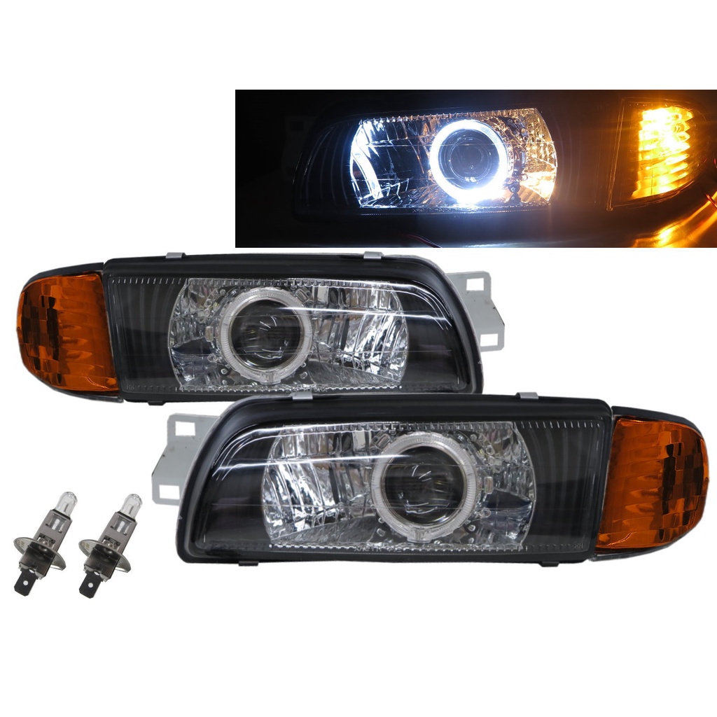 卡嗶車燈 適用 Mitsubishi 三菱 LANCER 92-95光導LED光圈魚眼 V2 大燈