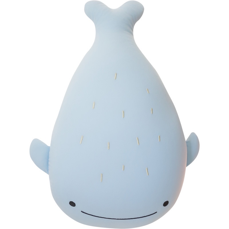 日本ins冰絲涼感奈米鯨魚抱枕毛絨玩具安撫娃娃靠墊