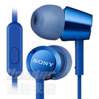 〔送收納盒〕SONY MDR-EX155AP 深藍 細膩金屬 耳道式耳機 線控MIC