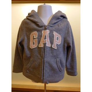 GAP幼童|Logo灰色女童刷毛拉鍊外套(6成新)