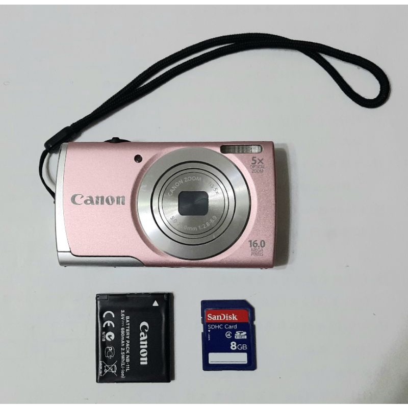二手Canon PowerShot A2600 IS 5倍光學變焦廣角隨身 粉色數位相機