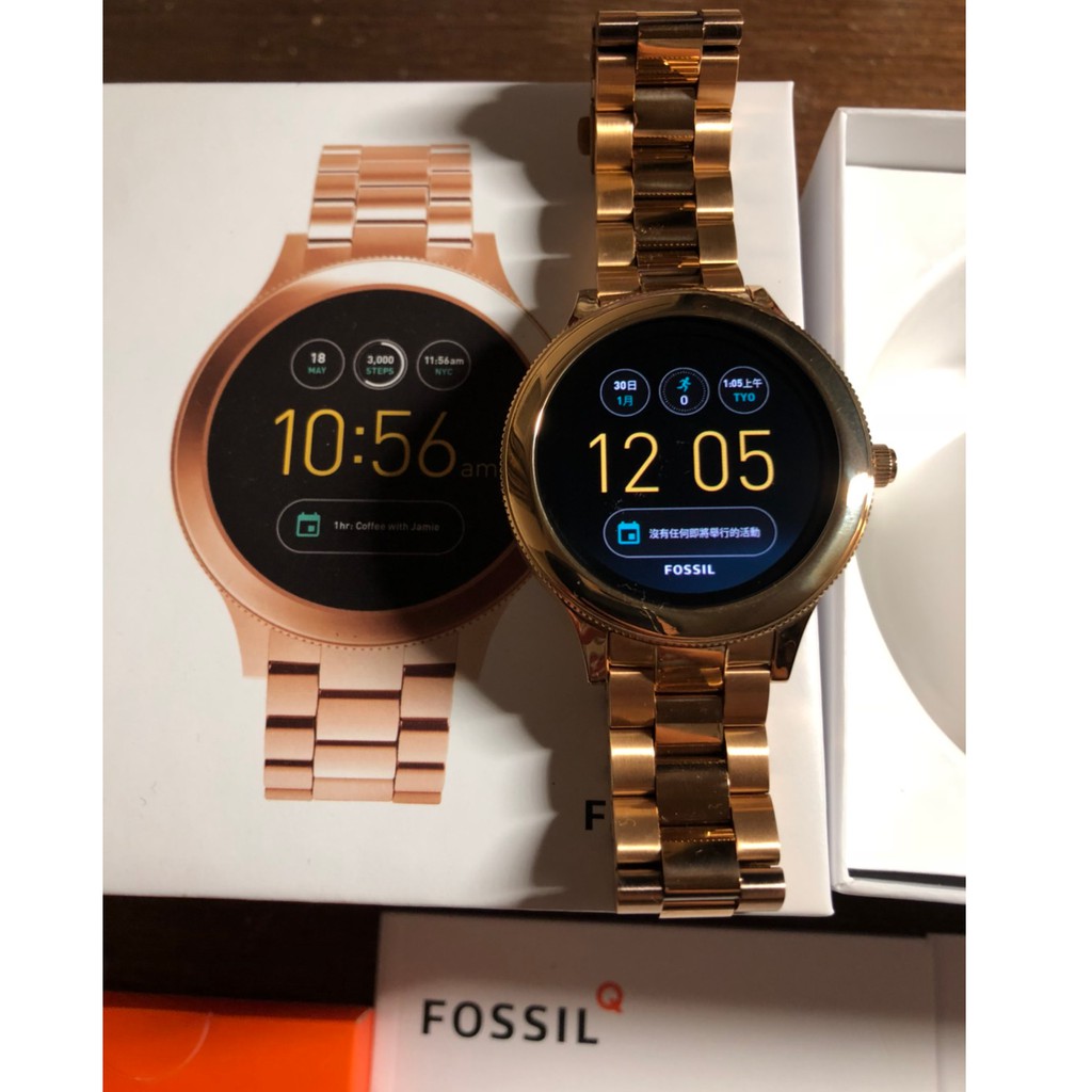 （可議價）FOSSIL Q Venture第三代智慧型手錶 黑x鍍玫瑰金FTW6000