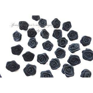 黑色 / 緞帶玫瑰 1.5公分 手作玫瑰 緞帶 玫瑰 手作 小玫瑰 黑玫瑰 黑色 質感緞帶 HM