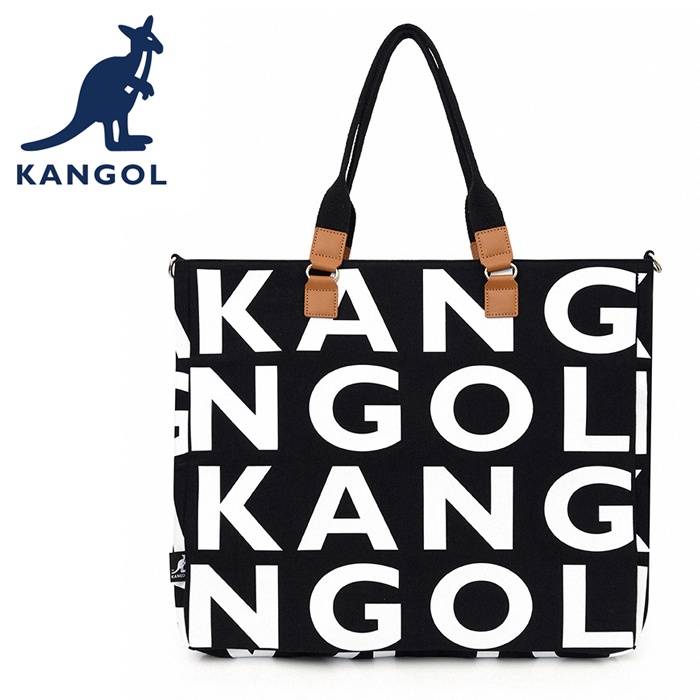 KANGOL 英國袋鼠 手提包 側背包 斜背包 62251712 黑色 米白 帆布包