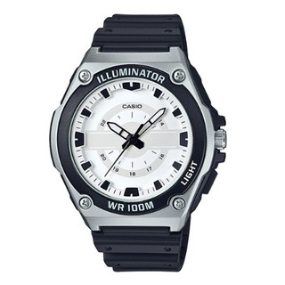 【CASIO 卡西歐】時尚指針式立體刻度設計休閒錶-白面銀框 MWC-100H-7AVDF