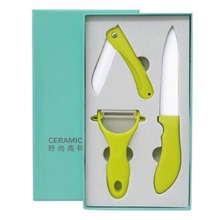 愛佳寶 時尚高科技陶瓷刀具3入組SP-1805 陶瓷刀/摺疊刀/刨刀Ceramic Knife Set 白刃抗菌耐磨輕薄