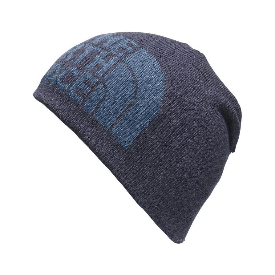 【The North Face】雙面保暖帽 都會藍/蔭藍