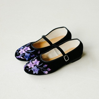 紫色小花娃娃鞋💜💜💜FLOWERFLOWERSHOWSHOE 繡花鞋 超百搭 日系 復古 刺繡