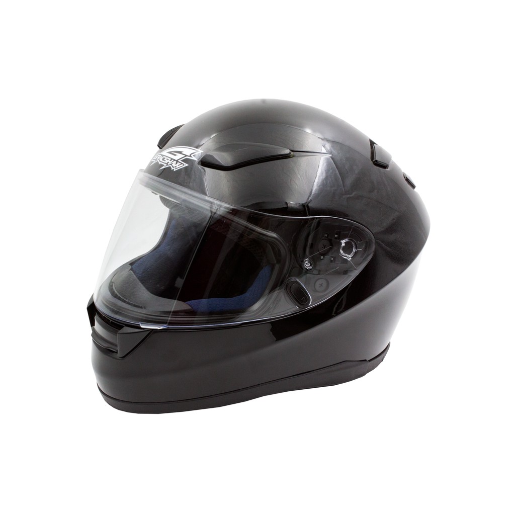 GRACSHAW G9009 亮光黑 素色 全罩安全帽  全罩 進口 插消排扣 流線型外觀 【 歐樂免運】