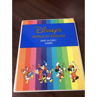 二手 迪士尼 Disney World of English sing alone cards 英文學習圖卡字卡