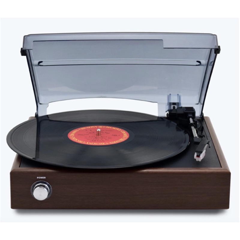 黑膠唱片機 原木質感 藍芽播放 復古留聲機 內置喇叭  送黑膠唱片一張 掀蓋