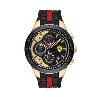 【Ferrari 法拉利】賽車急速雙色胎紋橡膠設計質感腕錶-雙色款/FA0830593/台灣總代理公司貨享兩年保固
