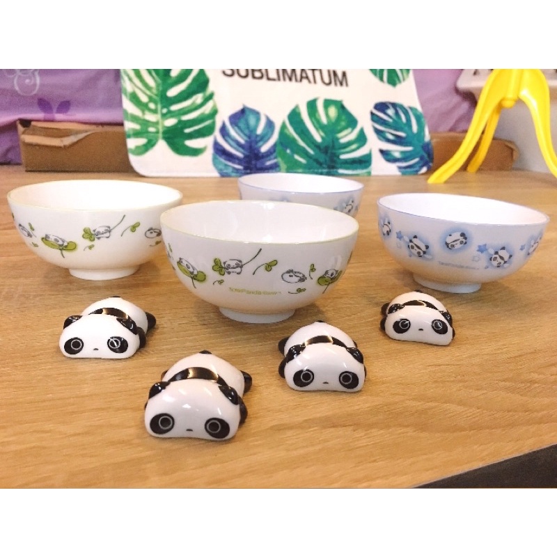 趴趴熊餐具組  陶瓷 瓷器 可愛 萌寵 熊貓 動物 廚房 居家 碗筷 瓷碗 碗 筷子
