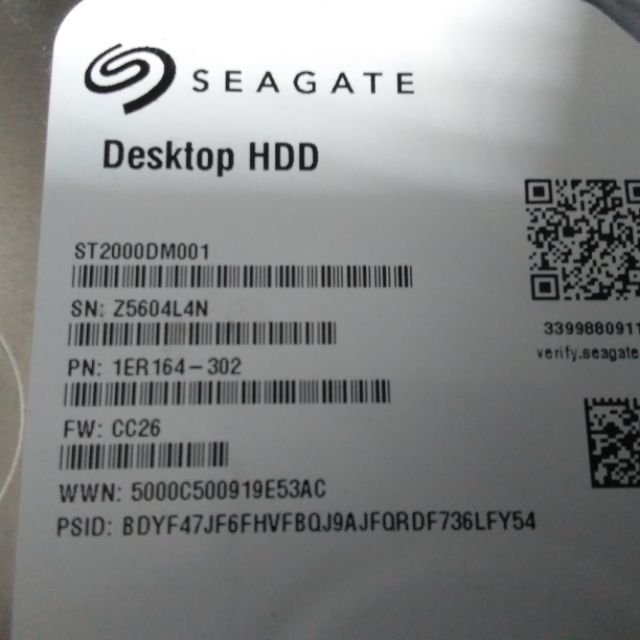 Seagate 過保，壞品 2TB 硬碟