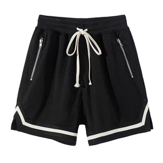 【M-2XL】高街網眼短褲男士夏季休閒薄款透氣褲子美式寬鬆籃球短褲