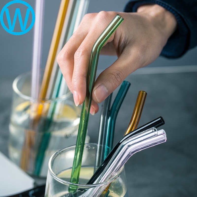 WanWorld 玻璃吸管 彩色吸管 彎曲吸管 直條吸管 環保吸管 適用玻璃杯牛奶杯 果汁杯