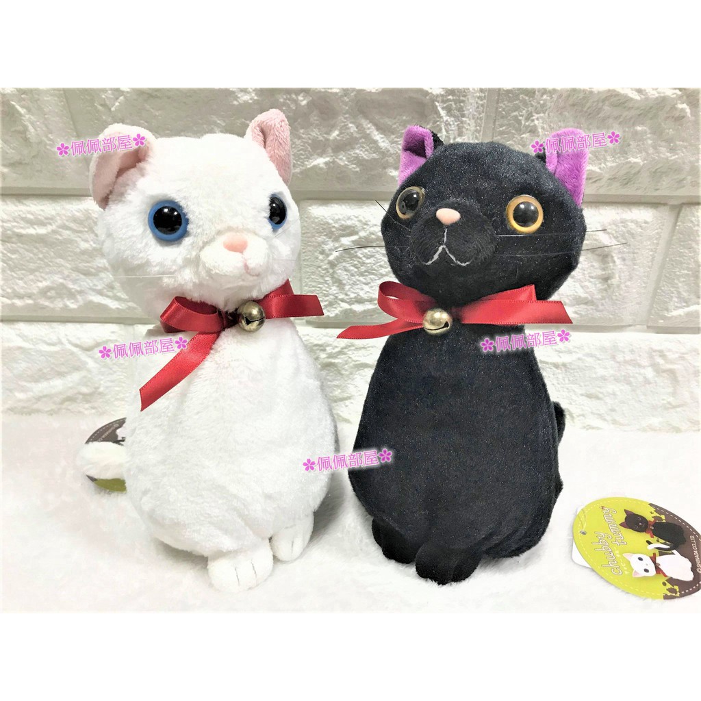 【✿佩佩部屋✿】SHINADA 日本正版 超可愛毛茸茸 仿真擬真小貓 白貓 黑貓 貓咪 坐姿 絨毛 娃娃 玩偶