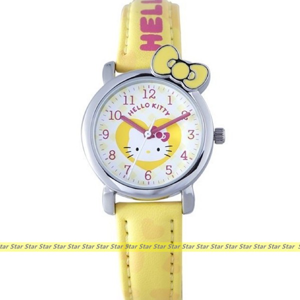＊星光鐘錶＊ Hello Kitty手錶 三麗鷗正版授權【凱蒂貓蝴蝶結戀人手錶】(黃色) KT065