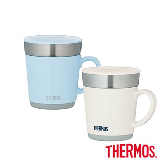 THERMOS 膳魔師 不銹鋼真空保溫杯JDC-351-LB 淺藍色 / WH白色 0.35L 把手咖啡杯 超取