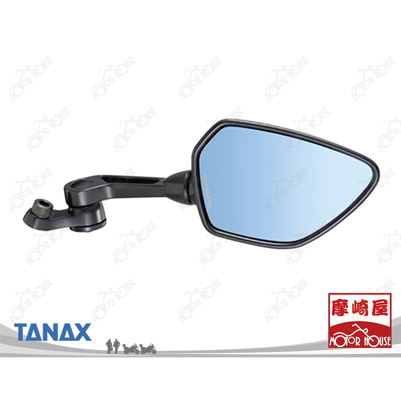 TANAX NAPOLEON 防眩光學藍鏡 後視鏡 TANAX AOS-104-10B 10mm 後視鏡 摩崎屋