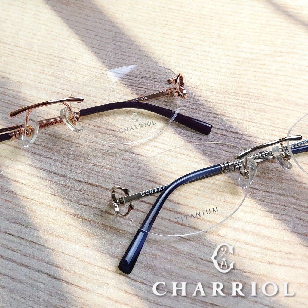 麗睛眼鏡【CHARRIOL 夏利豪】經典無邊光學眼鏡L-6030/瑞士一線精品品牌/純鈦鏡架/β鈦材質/無框鏡架