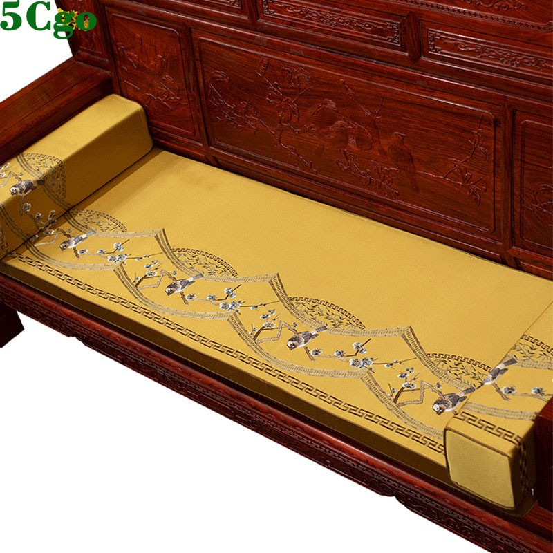 5Cgo新中式坐墊古典實木家具羅漢床墊子防滑墊椅墊訂做尺寸紅木沙發墊 t604480506796