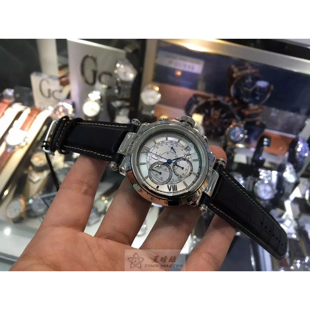 獨特計時款GUESS(古斯) 瑞士系列 石英男錶 亮藍指針 真皮錶帶.正品貨國際聯保2年.送禮首選