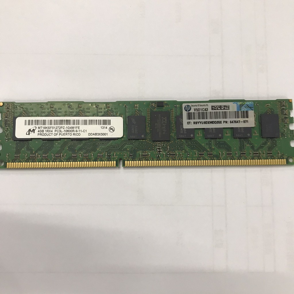 伺服器 記憶體 4GB ECC REG PC3L 10600R-9-11-C1 DDR3 1333