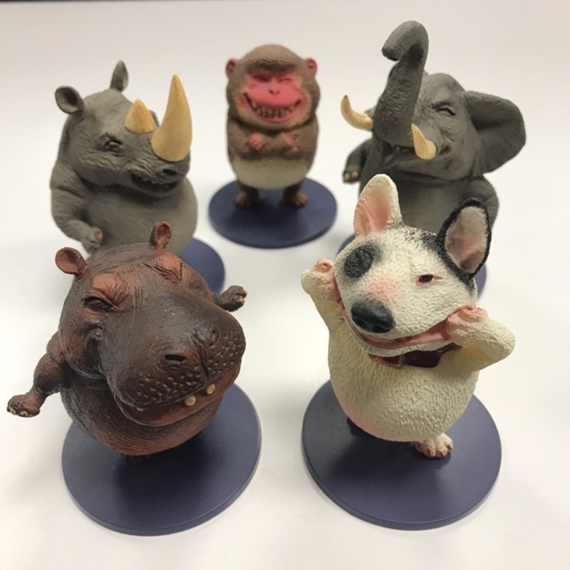 一人玩具 研達國際x 朝隈俊男圓滾滾笑嘻嘻拆擺盒玩 賤狗牛頭梗河馬犀牛猴子大象盲盒玩具正版商品 蝦皮購物