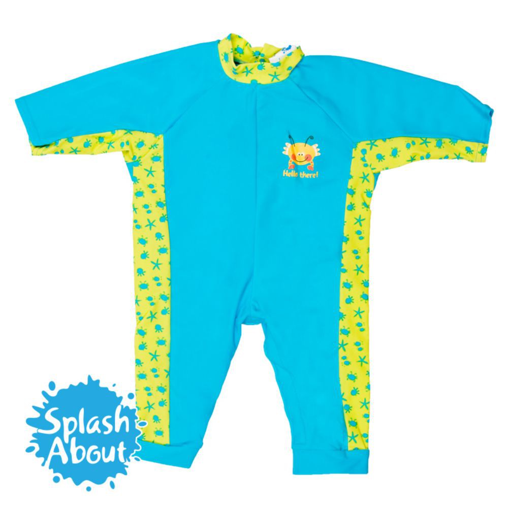 《Splash About 潑寶》【限量絕版品】UV All in One 嬰兒抗 UV 連身泳衣 - 水藍 / 水族剪