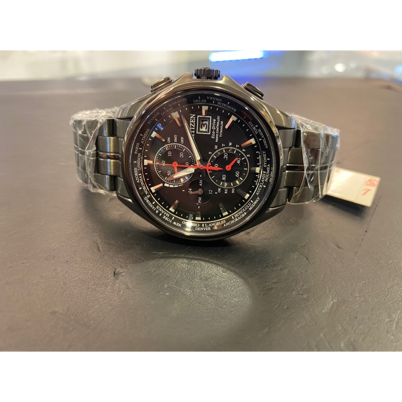 Citizen eco-drive 三圈 計時碼錶 AT8135-87E 鈦金屬