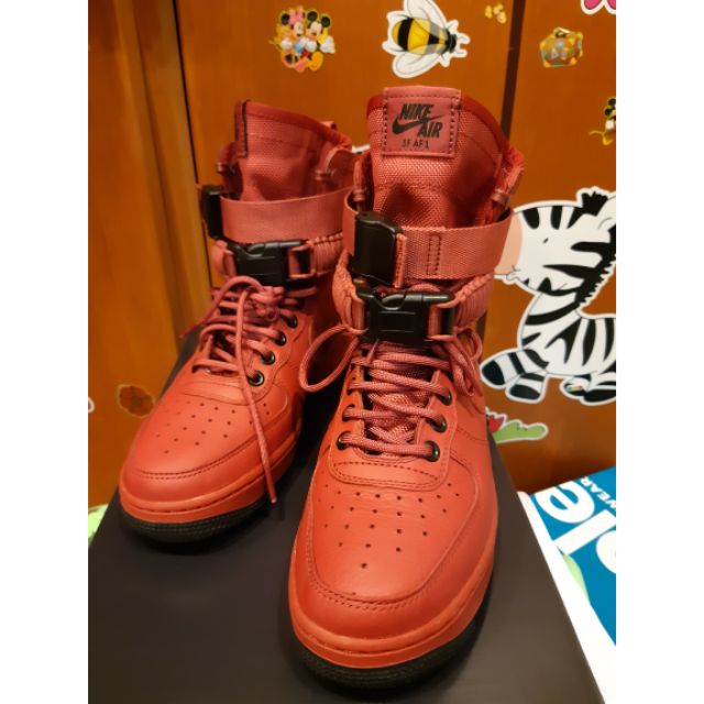 NIKE W SF AF1  棗紅色 W#7.5 =24.5CM 全新鞋子 原價5800 設計師 個性