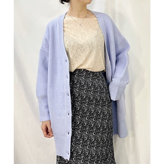 Laveange 輕暖厚實排釦針織外套 - 藍紫色 11215014 日本品牌 純色 外套 日系 厚實 保暖 親膚