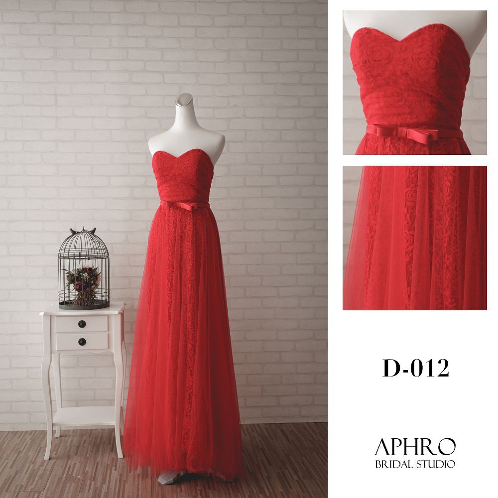 二手禮服/紅色修身禮服/自助婚紗/宴客禮服/攝影造型作品/訂婚儀式禮服/敬酒禮服