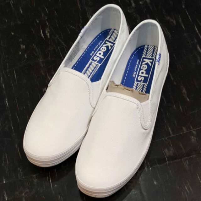 Keds 懶人鞋 小白鞋 白色 全白 基本款 帆布 經典 氣質 修長 鬆緊帶